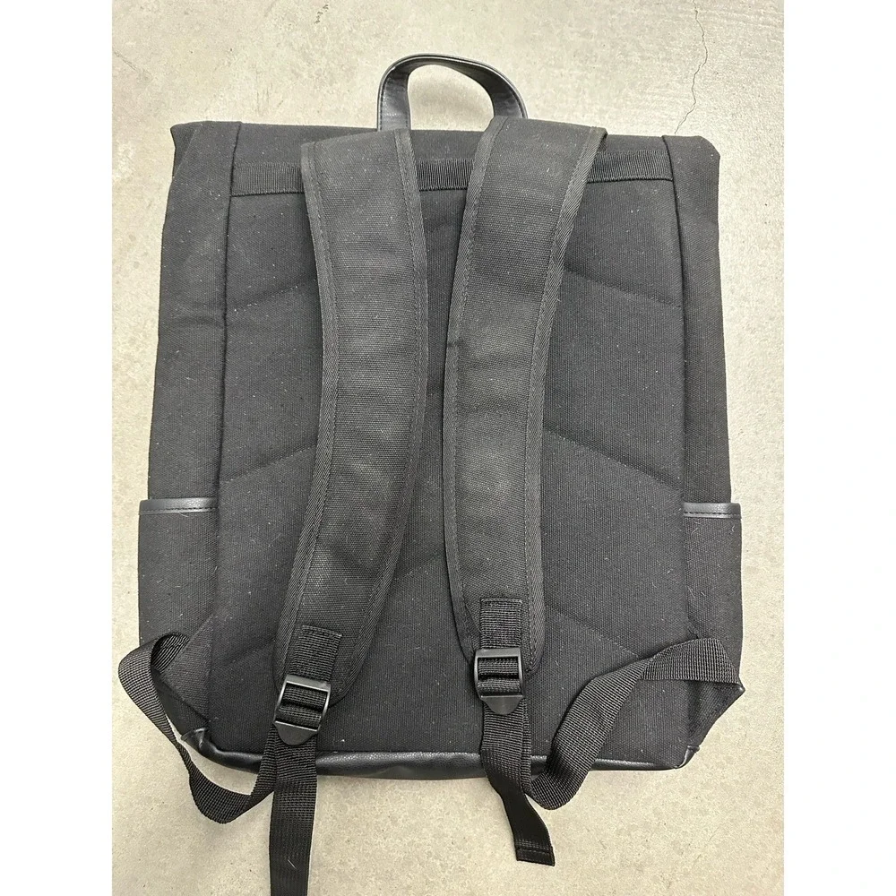 Mercedes-Benz Black Roll Top Backpack Canvas Laptop Travel Bag Unisex Car Logo